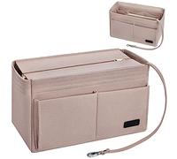 Ropch Organizador de bolsos de mano y bolsos tote hecho de fieltro para mujer, con funda extraíble con cremallera, beis, tamaño M
