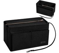 Ropch Organizador de bolsos de mano y bolsos tote hecho de fieltro para mujer, con funda extraíble con cremallera, negro, tamaño L