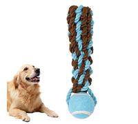 Rope Ball Dog Toy, Pet Teething Tennis Ball Design, Interactive Chew Toy for Dogs, Perfect for Home, Park, Backyard, and Garden Plays, 8.27x2.36x4.72 Inches, Yellow Blue