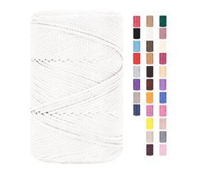 Rope Garn 3mm X 225m para tejer con ganchillo, macramé, bolsos, hilo de algodón, hilo de poliéster, hilo para panadería, cordón de algodón, hilo de macramé, hilo de algodón tejido, hilo textil, cestas