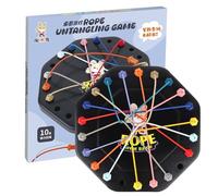 Rope Knots Challenge Game, Portable Mind Puzzle Toy, 8.86x8.86 Inches, Central Lacing Brain Teaser, Engaging String Untangling Activity for Kids, 3+ Educational Game Use
