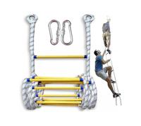 Rope Ladder, 5m Safety Escape Ladders from 2 to 5 Storeys Fireproof and Resistant Load Up to 200kg, with 2 Hooks (AAA)