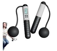Ropêless Jump Rope - 1.38in Cordless Jump Rope | Digital Counter Weighted Fitness Trainer - TPU Ball Exercise Tool | Indoor Workout Equipment - Kids Adults Cardio Training