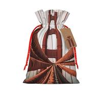 Ropes on The Golden Gate Bridge - Bolsa de arpillera con cordón para Navidad, bolsas de regalo grandes con cordón, bolsas de regalo con etiqueta, bolsas de regalo de Navidad, bolsa de dulces de
