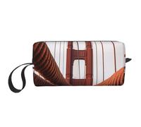 Ropes on The Golden Gate Bridge - Bolsas de cosméticos para mujer, bolsa de maquillaje portátil, bolsa de almacenamiento de viaje, bolsa de recepción diaria, bolsa de aseo de gran capacidad, White,