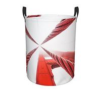 Ropes on The Golden Gate Bridge - Cesta para la ropa sucia, impermeable, plegable, con asas, bolsa de almacenamiento circular para el baño, el dormitorio o el dormitorio, tamaño pequeño