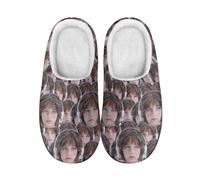 RoPox Pantuflas de Algodón Personalizadas, Personalizables con fotos y texto, suelas de Goma antideslizantes el interior de los zapatos Furry, Regalos Personalizados para Familiares y Amigos