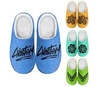 RoPox Pantuflas de Algodón Personalizadas, Personalizables con fotos y texto, suelas de Goma antideslizantes el interior de los zapatos Furry, Regalos Personalizados para Familiares y Amigos