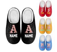 RoPox Pantuflas de Algodón Personalizadas, Personalizables con fotos y texto, suelas de Goma antideslizantes el interior de los zapatos Furry, Regalos Personalizados para Familiares y Amigos