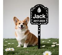 RoPox Placa Conmemorativa Personalizada de Mascotas,Personalizable con Foto y Texto, Placa Conmemorativa Mascota, Grabado láser, Decoración Placa Tumbas para Exteriores, Patio y Jardín