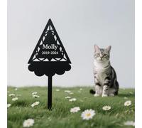 RoPox Placa Conmemorativa Personalizada de Mascotas,Personalizable con Foto y Texto, Placa Conmemorativa Mascota, Grabado láser, Decoración Placa Tumbas para Exteriores, Patio y Jardín