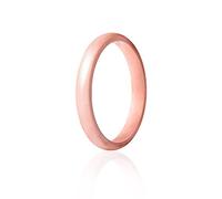 ROQ Anillo de boda de goma de silicona para mujer, anillo de boda de silicona de goma apilable fino, juego de joyas de novia, anillos de aniversario, anillo de promesa, líneas horizontales y borde
