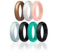 ROQ Anillo de boda de silicona para mujeres, bandas de boda de goma de silicona asequibles, 4.5-5 (15.7mm), Metal, Sin piedras preciosas,
