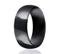 ROQ Anillo de boda del silicón para la banda de goma de silicona asequible de los hombres, camuflaje negro - tamaño 8