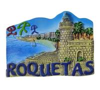 Roquetas de Mar Andalucía España Imán para nevera 3D Recuerdo de Viaje Decoración de Nevera Pegatina Magnética Artesanía