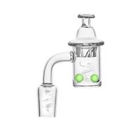 RORA 25mm Quartz Banger con tapa de carburador de burbujas de vidrio direccional y Terp Pearl 14mm 18mm para Dab Rig Glass Bong (14mm male)