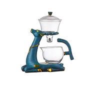 RORA Juego de tetera de vidrio semiautomática con rotación por goteo con infusor Lazy Kungfu juego de tetera (tetera de ciervo)