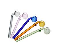 RORA Pipa de Vidrio 10pcs 16cm Longitud Mano Pipa Pequeña Colorido Mini Hecho a Mano Tubo Grueso Reciclador Fumar Bongs de Vidrio (A#)
