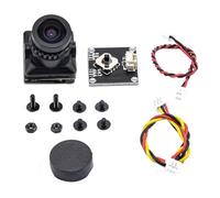 Rordigo Cámara FPV HD 1500TVL 2,1 mm Gran Angular con Tablero de Ajuste OSD para Accesorios de Drones de Carreras FPV RC, Negro