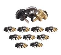 Rordigo Juego de 30 pomos para correa de guitarra, clavijas de cola con tornillos y arandelas para guitarra acústica, guitarra eléctrica, dorado, negro y plateado