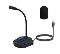 Rordigo MicróFono de Condensador de Cuello de Cisne de Escritorio Q2 MicróFono de Conferencia XLR para Reuniones/Voz/Juegos, USB