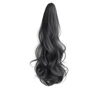 Rordigo Peluca con clip de cola de caballo negra, estilo ondulado, hip, cola de caballo alta, cola de caballo forzada natural, trenza femenina