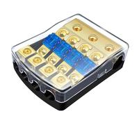 Rordigo Portafusibles ANL de 4 vías, cobre calibre 0/2/4 hasta calibre 4/6/8, bloque de distribución de fusibles de 60 A para accesorios de amplificador de audio de coche