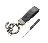roRelief Llavero de Fibra de Carbono con Anillo en D para Abarth 124 Spider | Llavero en fibra de carbono premium, ligero y resistente, con anillo D antipérdida, accesorios para hombre y mujer
