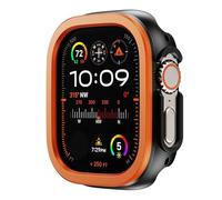 RORFFK Caja de metal de aleación de aluminio 2 en 1 + TPU para caja de reloj Apple 49 mm 45 mm 41 mm Cubierta protectora de metal para Iwatch Ultra 2 Sereis 9 8 7 Caja de reloj(Orange,45mm)