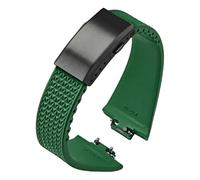 RORFFK Correa de caucho fluorado para Tissot PRX Series Super Player, 35mm, 40mm, FKM, hebilla plegable de liberación rápida, correa de reloj de 11mm y 12mm(Green02,11mm)