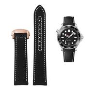 RORFFK Correa de cuero de nailon de alta densidad para Omega New Seamaster 300 Super Master AT150, correa de tela de cuero AQUA TERRA para hombre, 19mm, 20mm(Black White RG,19mm)