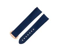 RORFFK Correa de reloj con extremo curvado de 20 mm para correa Omega AT150 Seamaster 300 Planet Ocean De Ville Speedmaster Black Line Correas de reloj de piel de vaca de nailon de alta densidad(Blue