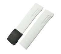 RORFFK Correa de reloj de caucho Natural apta para Tissot T048.417/T048.427 T-RACE T048 correa de reloj de silicona deportiva suave hebilla plegable(White black,21mm)
