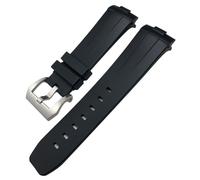 RORFFK Correa de reloj de goma de silicona suave natural, negra, verde, 24mm, apta para Panerai PAM00111/441, pulsera resistente al agua con hebilla de mariposa(Black 1,Black Buckle-24mm)