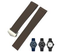 RORFFK Correa de reloj de silicona de goma de 20mm 22mm, para Tag Heuer F1 CARRERA AQUARACER 300 WAY201A WAY211C, accesorios de correas de reloj(Brown Silver Buckle,22mm)