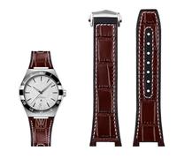 RORFFK Pulsera con base de silicona de cuero genuino para la serie Omega constellation Perfect Observatory 131.13 correa de reloj serie Manhattan(Brown NO)