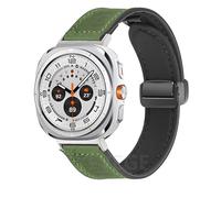RORFFK Pulsera de silicona de cuero para Samsung Galaxy Watch Ultra 47mm banda magnética Correa deportiva para reloj ULTRA7 47mm sin espacios