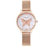 RORIOS Casual Relojes de Mujer Mariposa Dial Pulsera Acero Inoxidable Correa Relojes para Dama Regalo de Cumpleaños Reloj de Pulsera