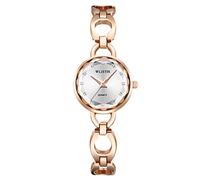 RORIOS Elegante Reloj de Cuarzo analógico Reloj simulado Diamante Reloj Exquisito niña Reloj Inoxidable Mujer Reloj, Oro Rosa, Pulsera