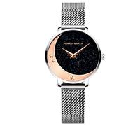 RORIOS Fashion Mujer Relojes Cuarzo Analogico Relojes Brillante Cielo Estrellado Dial Mesh Strap Moda Ladies Watches
