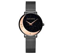 RORIOS Fashion Mujer Relojes Cuarzo Analogico Relojes Brillante Cielo Estrellado Dial Mesh Strap Moda Ladies Watches