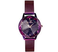RORIOS Fashion Mujer Relojes de Pulsera Brillante Cielo Estrellado Dial Band de Mesh Acero Inoxidable Moda Vestir Relojes para Mujer
