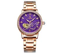 RORIOS Fashion Mujer Relojes de Pulsera Mecánico Automático Brillante Cielo Estrellado Dial Acero Inoxidable Correa Relojes de Mujer