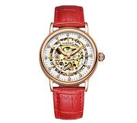 RORIOS Fashion Mujer Relojes de Pulsera Mecánico Automático Brillante Mujer Banda de Cuero Relojes