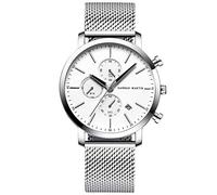 RORIOS Hombre Reloj Cronógrafo Cuarzo Relojes Acero Inoxidable Relojes de Pulsera Impermeable Negocios Reloj Moda Deportivos Reloj para Hombre
