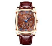 RORIOS Hombre Relojes Analógico Cuarzo Reloj Calendario con Correa de Cuero Deporte Reloj de Pulsera Casual Relojes para Hombre