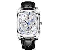 RORIOS Hombre Relojes Analógico Cuarzo Reloj Calendario con Correa de Cuero Deporte Reloj de Pulsera Casual Relojes para Hombre