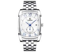 RORIOS Hombre Relojes Analógico Cuarzo Reloj en Acero Inoxidable Impermeable Negocios Reloj de Pulsera Calendario Negocios Relojes