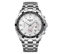 RORIOS Hombre Relojes Analógico Cuarzo Reloj Impermeable Luminoso Reloj con Correa de Acero Inoxidable Clásico Hombres Relojes