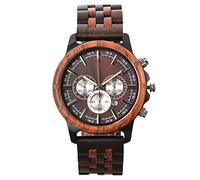 RORIOS Hombre Relojes de Madera Impermeable Reloj de Madera de Cuarzo Analógico Natural Cronógrafo Reloj de Pulsera Deportivo para Hombre